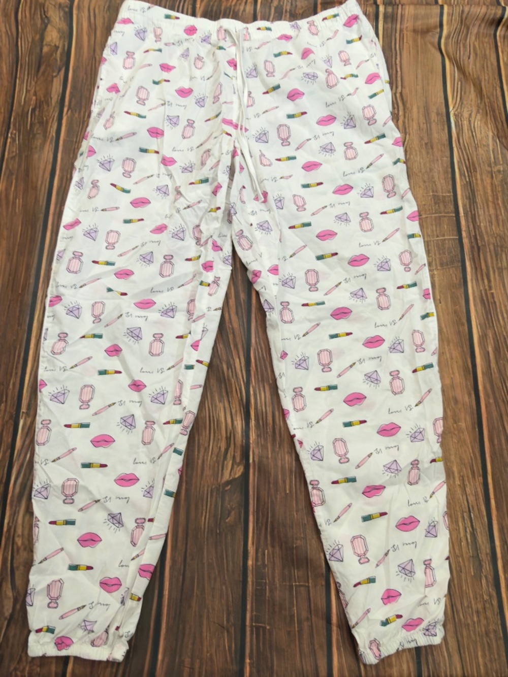 Victoria's Secret Pajama Pants Lipstick, Perfume Design Size M